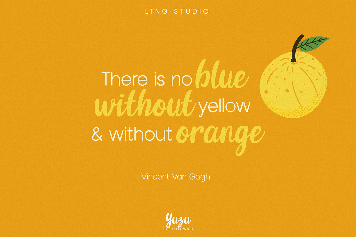Yuzu The Yellowish Font Duo, a Script Font by LTNG STUDIO (Photo 2 of 13)