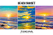 Beach Sunset, a Decorative Illustration by Digital Art Creations (Thumbnail 3 of 7)