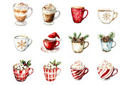 Christmas Coffee Cup Clipart, an Illustration by Design Market (Thumbnail 3 of 3)