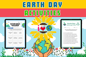 Earth Day Activities Worksheets, a Templates & Theme by Premium Digital Templates