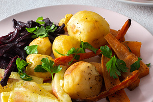 Savor a vibrant and appetizing meal, a Food & Drink Photo by Pundateam