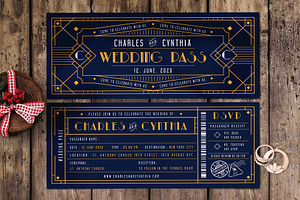 TICKET WEDDING INVITATION, an Invitation Template by Totem Invitation House