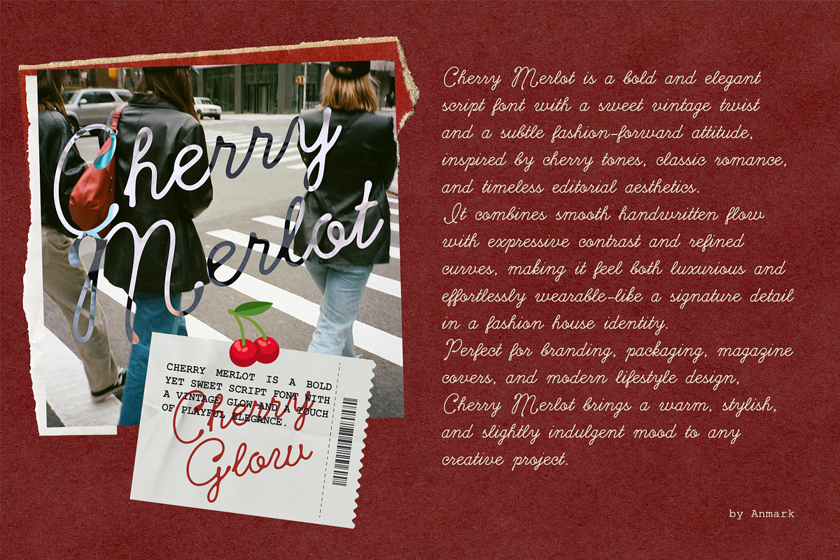 Cherry Merlot Vintage Ink Script, a Script Font by AnMark (Photo 8 of 16)