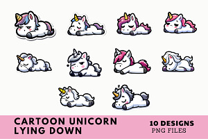 Unicorn Lying Down Clipart