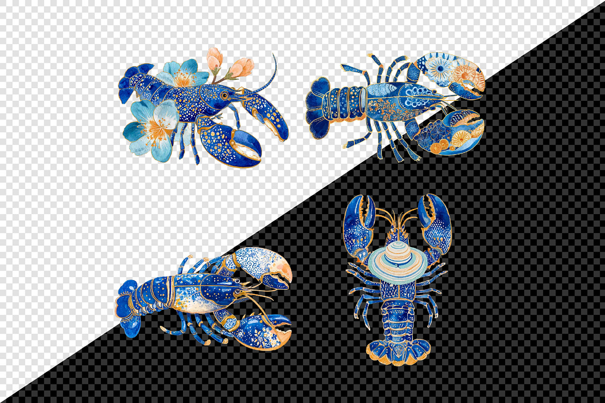 Pastel Summer Lobster Clipart, an Animal Illustration by Creative Art (Photo 8 of 8)