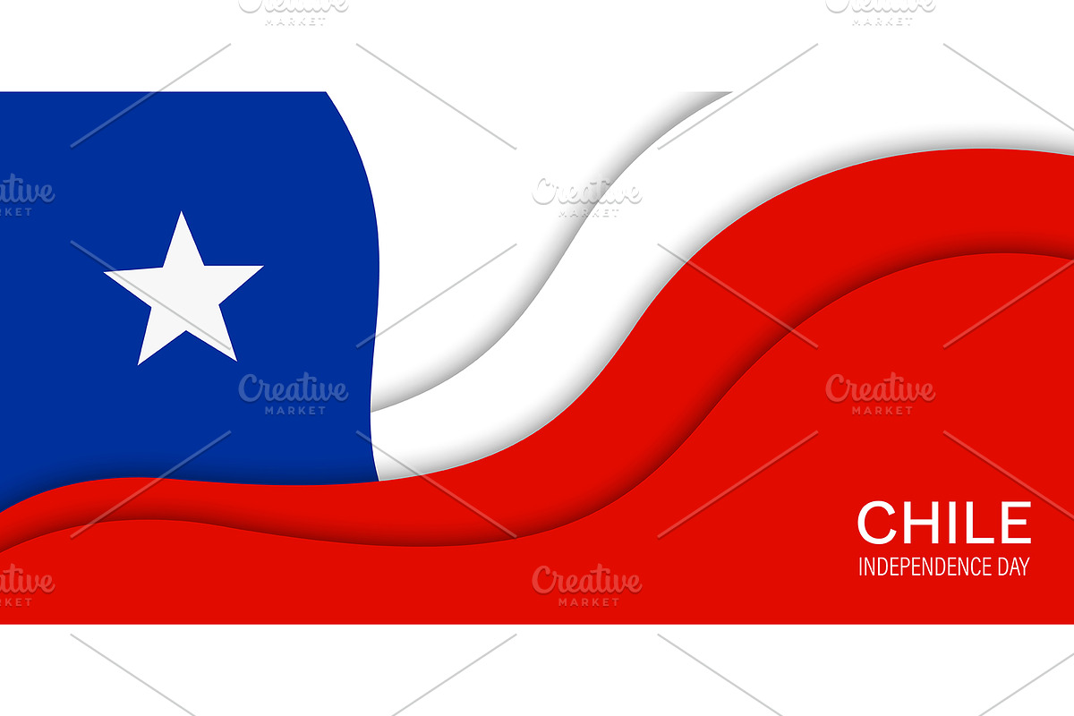 Paper cut flag of Chile, a Texture Illustration by Vector Tradition (Photo 3 of 3)