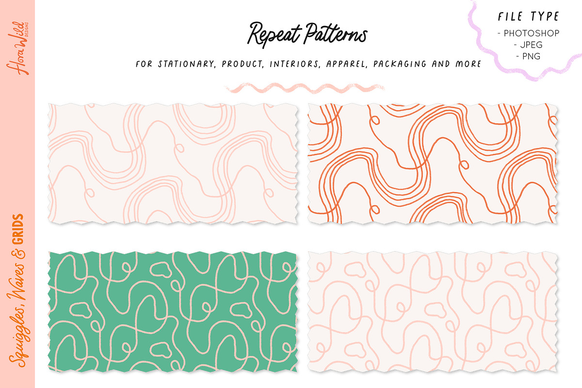 Squiggles, Waves, Grids, a Pattern Graphic by Flora Wild Designs (Photo 6 of 8)