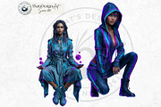 Urban Neon Witches Cliparts, a Person Illustration by ThatsDesignArt (Thumbnail 9 of 12)
