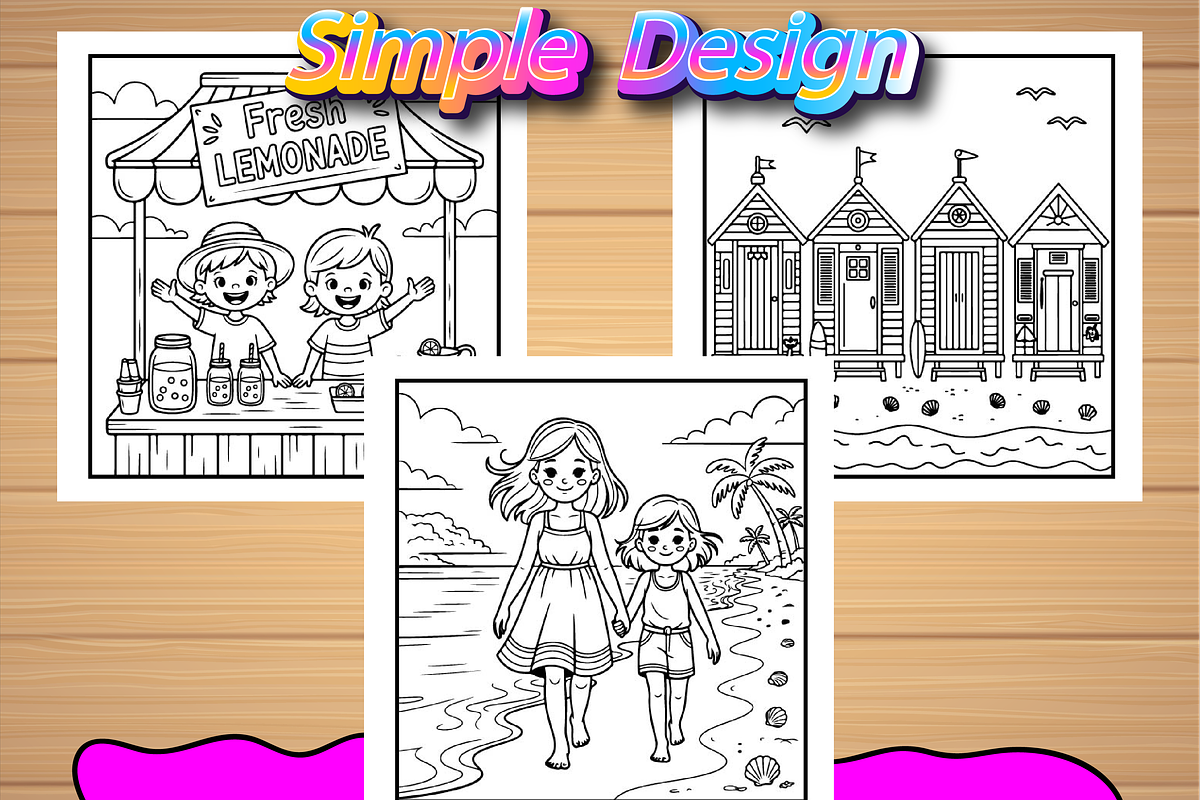 Hello Summer Bold & Easy Coloring, a Seasonal Illustration by Design Home (Photo 2 of 5)