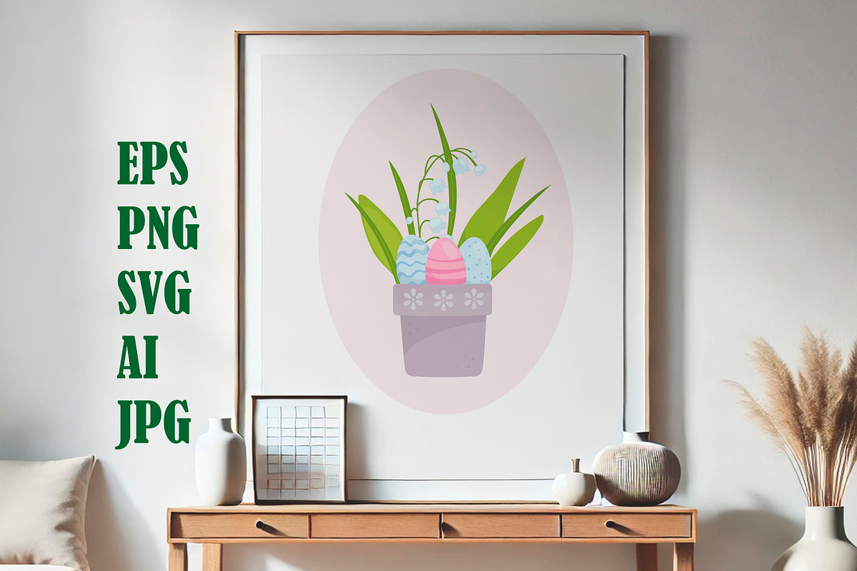 Snowdrop flowers and Easter eggs, a Decorative Illustration by EshaStudio (Photo 2 of 2)