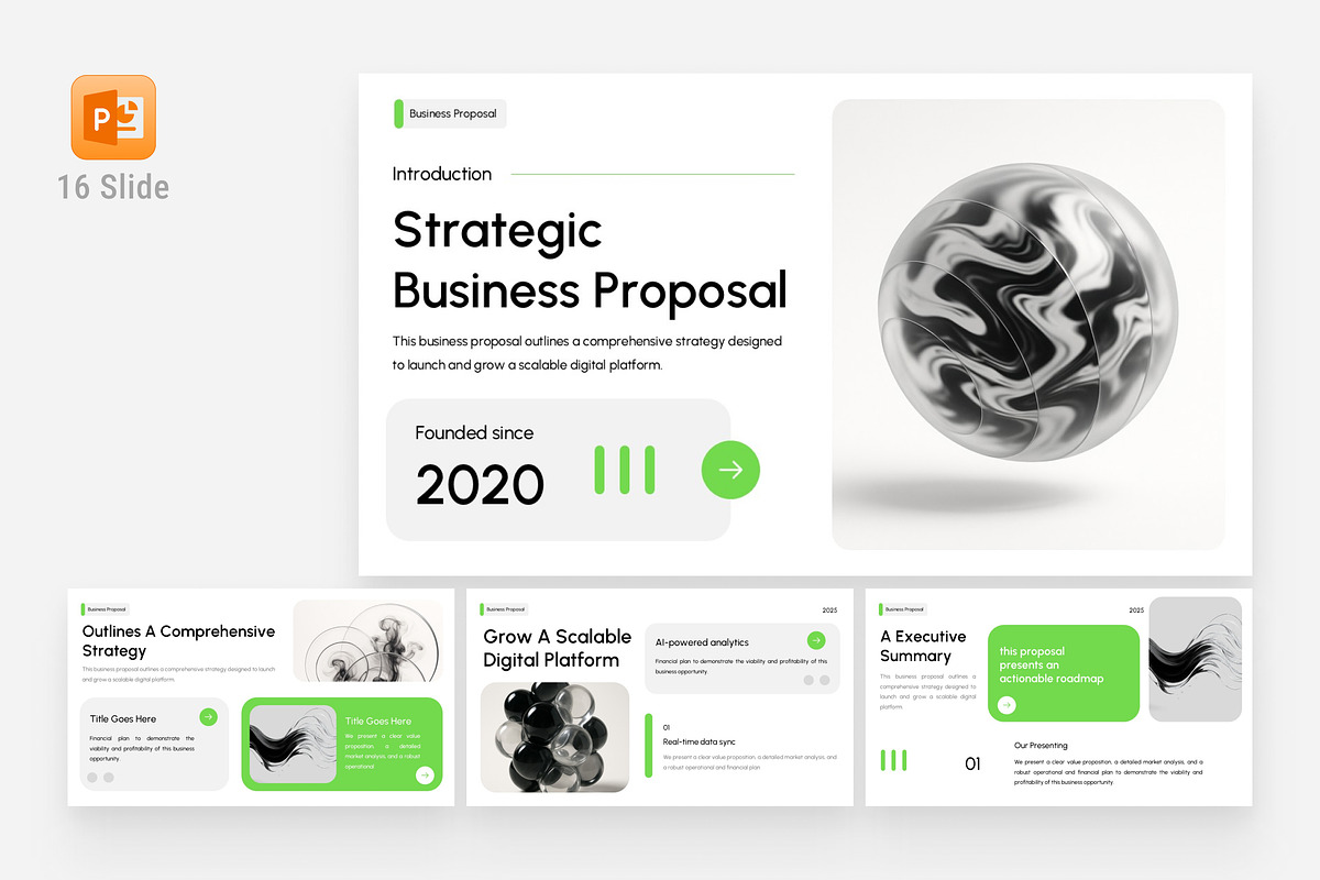 Minimalist Business Proposal Deck, a Presentation Template by Eklip Studio (Photo 1 of 6)