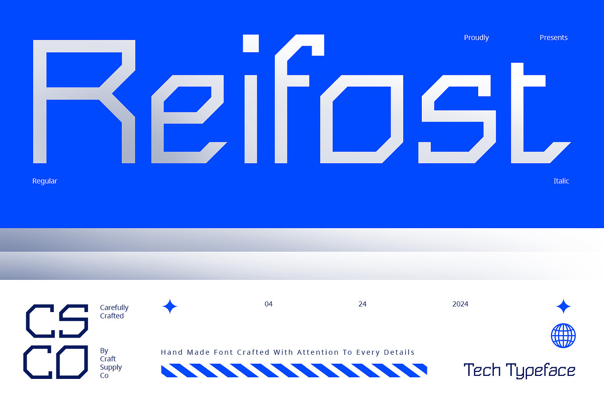 Reifost – Tech Typeface, a Sans Serif Font by Craft Supply Co. (Photo 1 of 8)