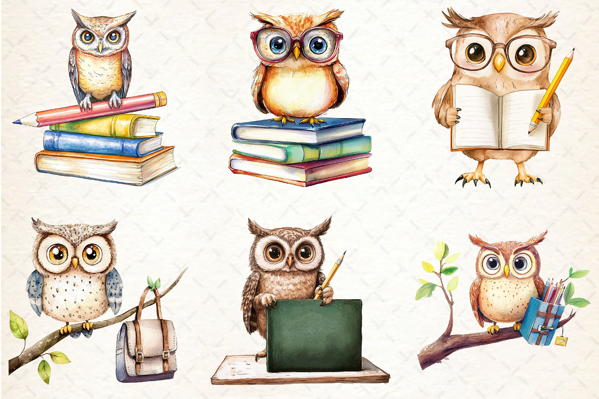 Back To School Owl Clipart, an Illustration by Rose Art (Photo 4 of 4)