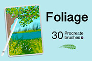 Foliage Procreate brushes, a Brush Add-On by Veronika Gotovceva (Thumbnail 1 of 4)