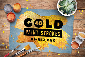 40 Transparent Gold Strokes