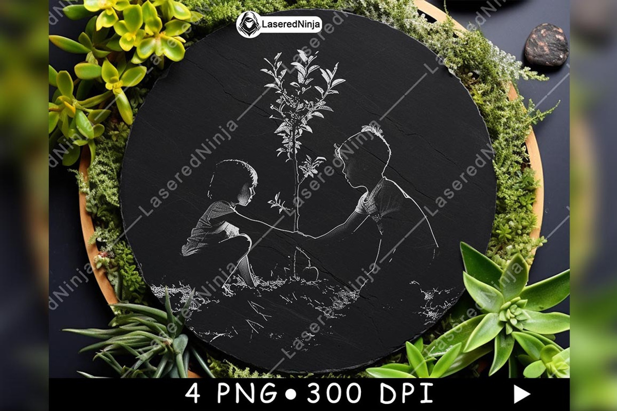 Children Planting Apple Tree Nature, a Background Graphic by LaseredNinja (Photo 2 of 7)