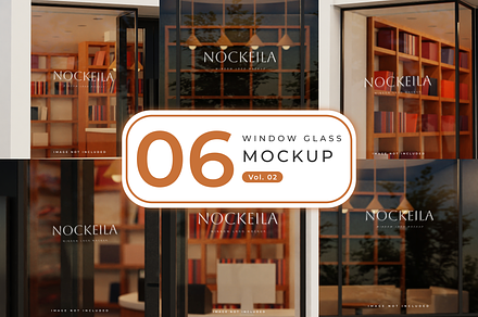 Window glass storefront logo mockup