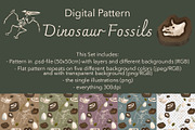 Dinosaur Fossils Pattern, a Pattern Graphic by koberstein (Thumbnail 2 of 3)