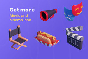 Movie & Cinema 3D Icon Pack