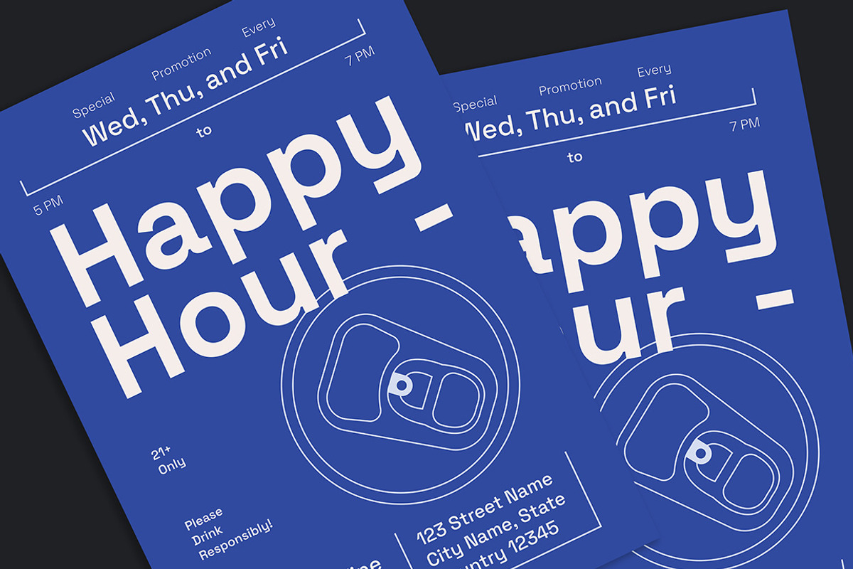 Happy Hour Promotion Flyer, a Flyer Template by Gumico Studio. (Photo 3 of 3)