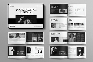 Digital Minimal Ebook Landscape, a Magazine Template by E-Type