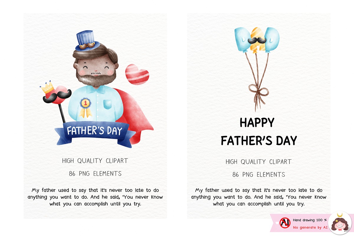 Father's day clipart, Dad clipart, a Seasonal Illustration by ponponartwork (Photo 6 of 8)