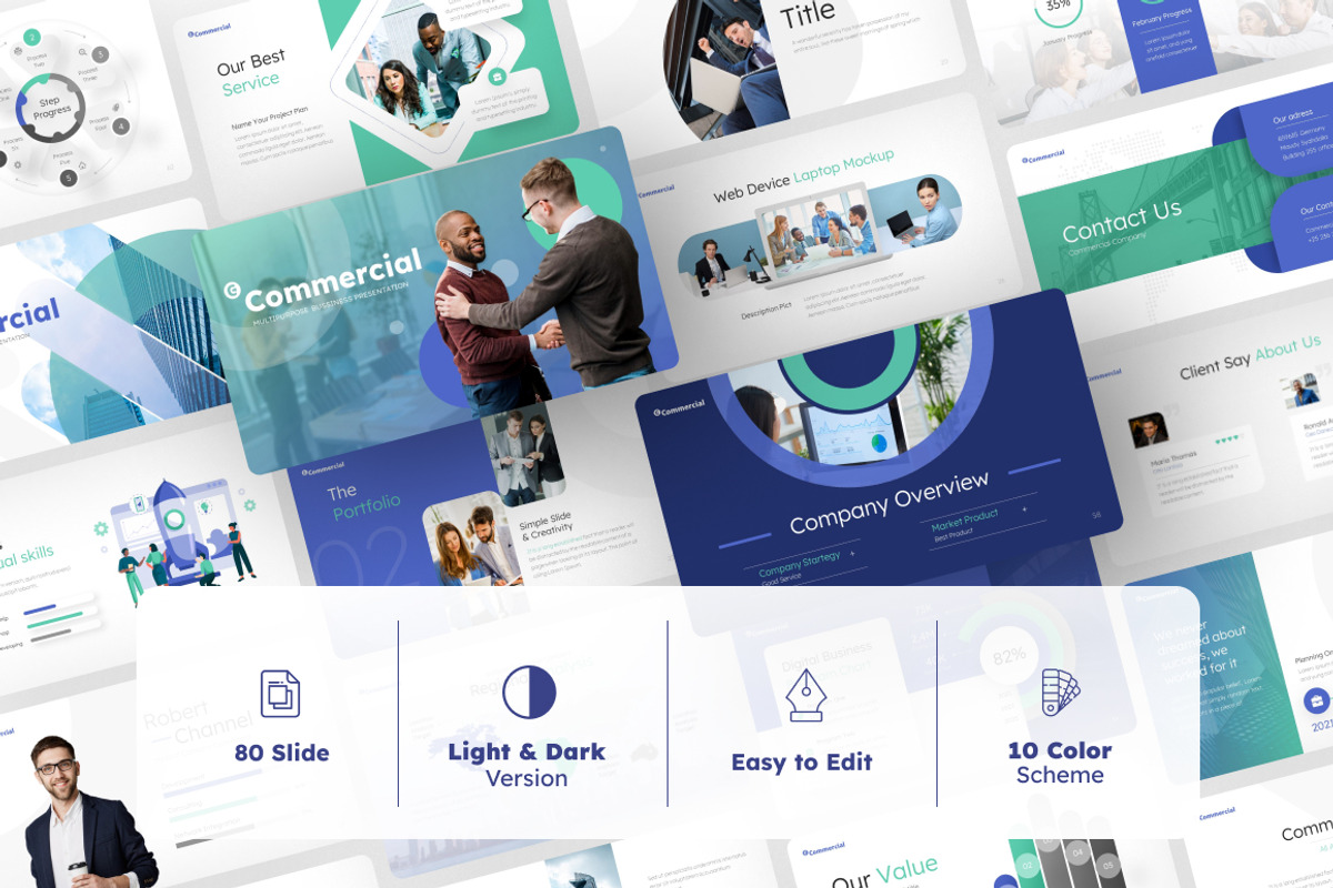 Commercial PowerPoint Template, a Presentation Template by Brandearth RRGraph (Photo 2 of 7)