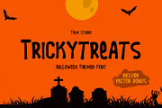 TrickyTreats - Halloween, a Handwritten Font by TrimStudio (Thumbnail 1 of 9)