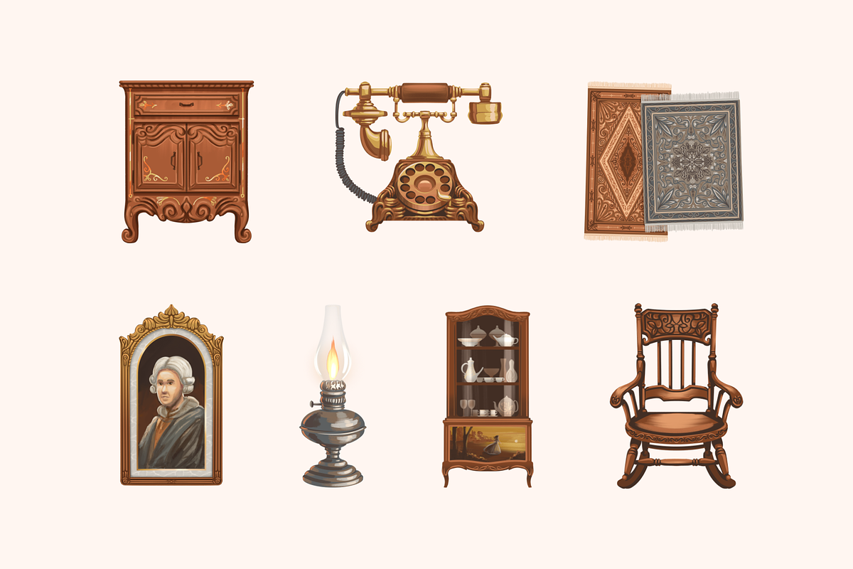 Antique Interior Collection, a Decorative Illustration by Deemak Daksina (Photo 2 of 3)