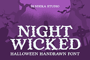 Night Wicked - Halloween Handdrawn, a Handwritten Font by Pandeka Studio (Thumbnail 1 of 9)