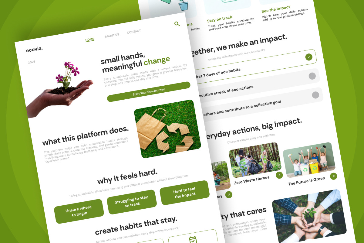 Ecovia Sustainable Lifestyle Landing, a Landing Page Template by productype1 (Photo 5 of 5)