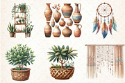 Watercolor Boho Interior Clipart, an Illustration by Libby Wishes (Thumbnail 7 of 7)
