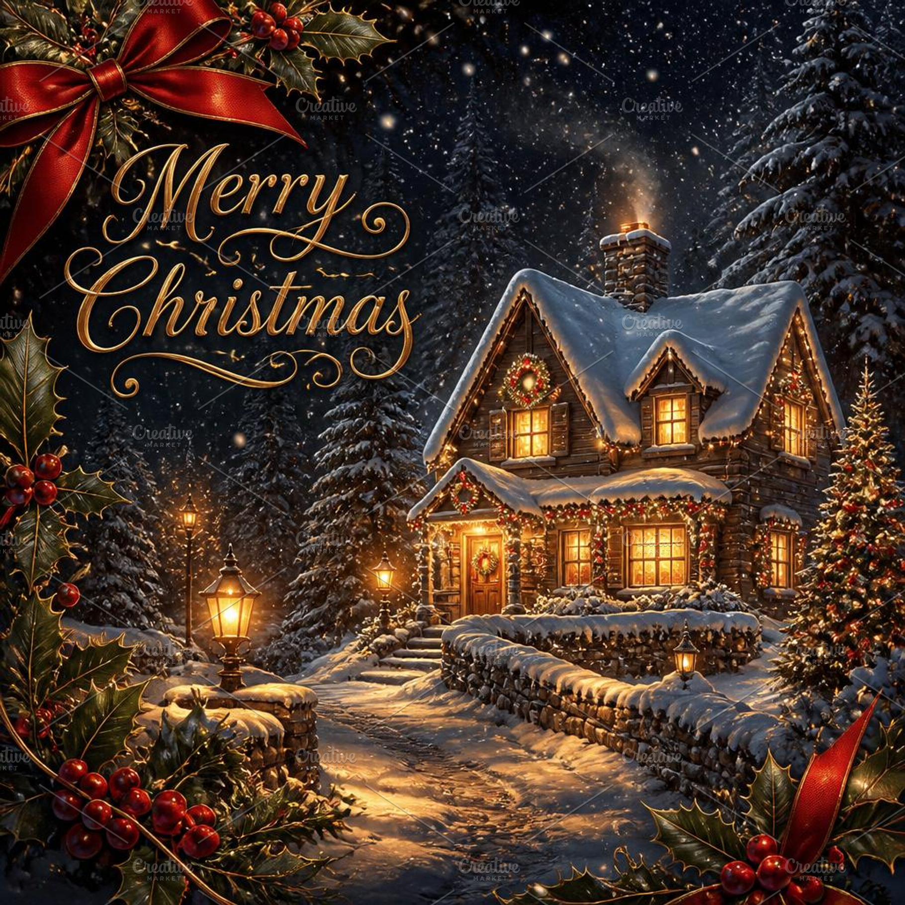 Merry Christmas Greeting Card, a Holiday Photo by microtasker