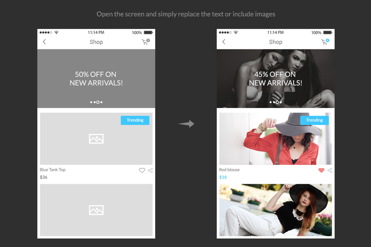 Bones IOS Wireframe Kit, a Wireframe Template by Web Donut (Photo 4 of 6)