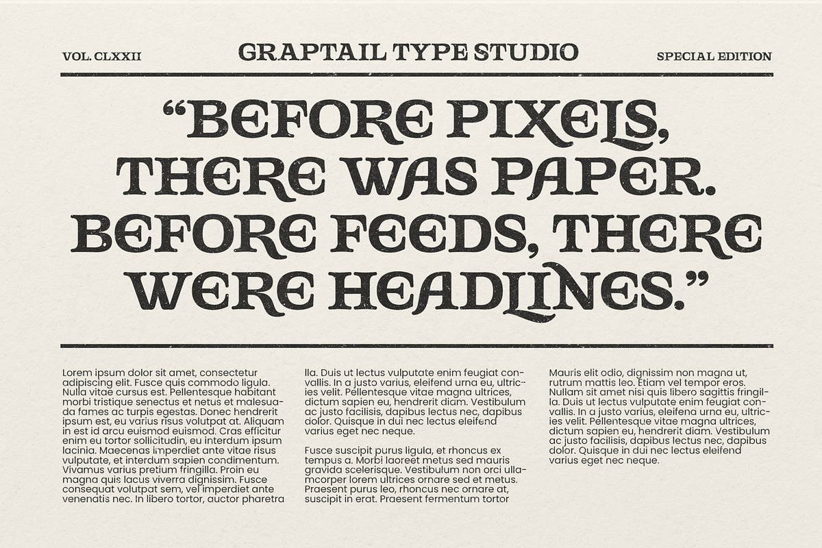 Gts Prase - Bold Serif, a Serif Font by Graptail (Photo 2 of 11)