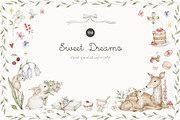 Sweet Dreams. Watercolor animals, an Animal Illustration by Kreker Kate (Thumbnail 1 of 9)