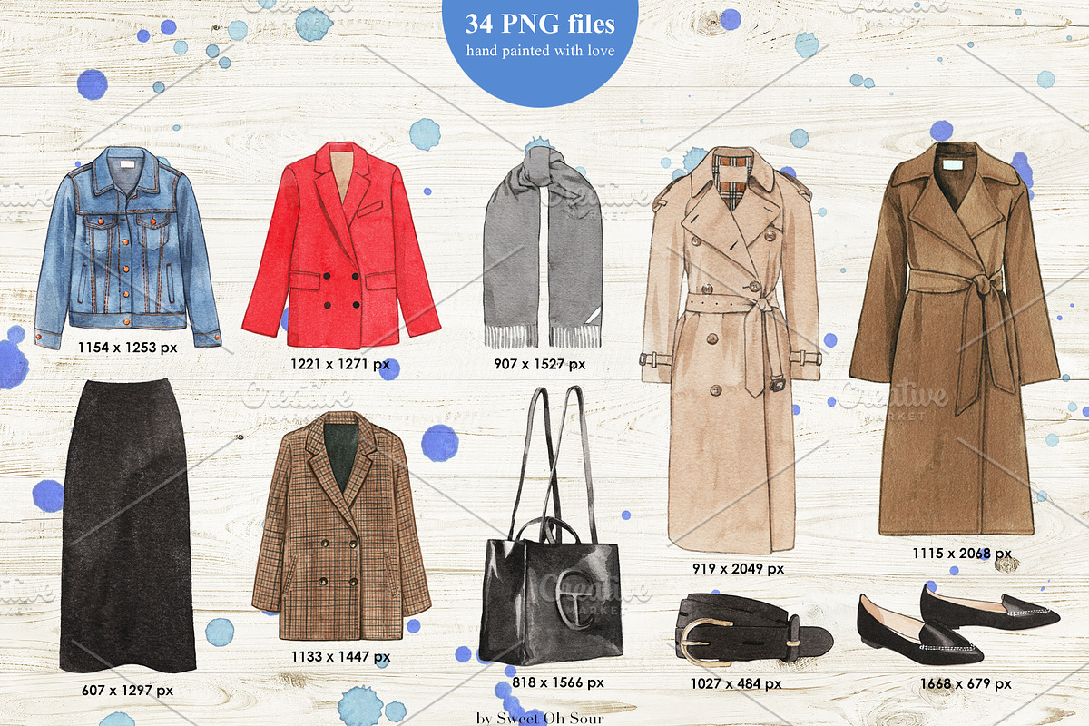 Trendy Fashion Items in Watercolor, an Illustration by Sweet Oh Sour (Photo 3 of 5)