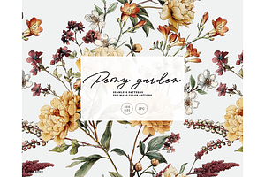 Victorian vintage botanical textile, a Pattern Graphic by Milatoo