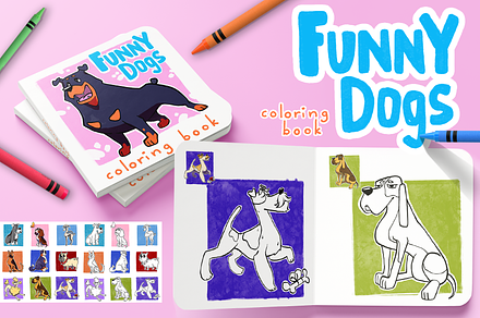 Funny Dogs - coloring book