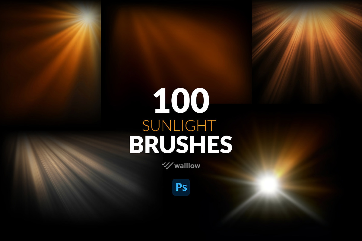 100 sunlight photoshop brushes, a Brush Add-On by Walllow Creatives (Photo 2 of 3)