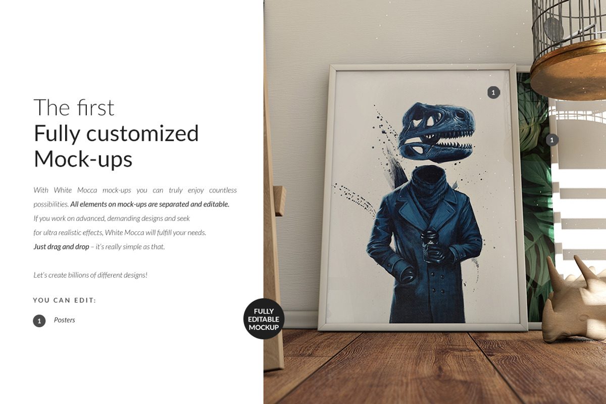 Artwork / Frames on Scenes Mock-ups, a Household Mockup by BlackMocca (Photo 4 of 18)