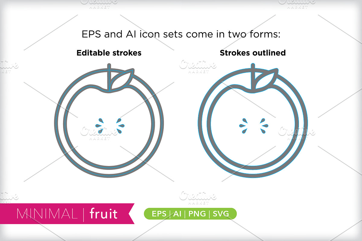 Minimal fruit icons, an Outline Icon by Picture Window (Photo 3 of 5)