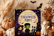 Kids Halloween Party Invitation, an Invitation Template by Arslan (Thumbnail 2 of 5)
