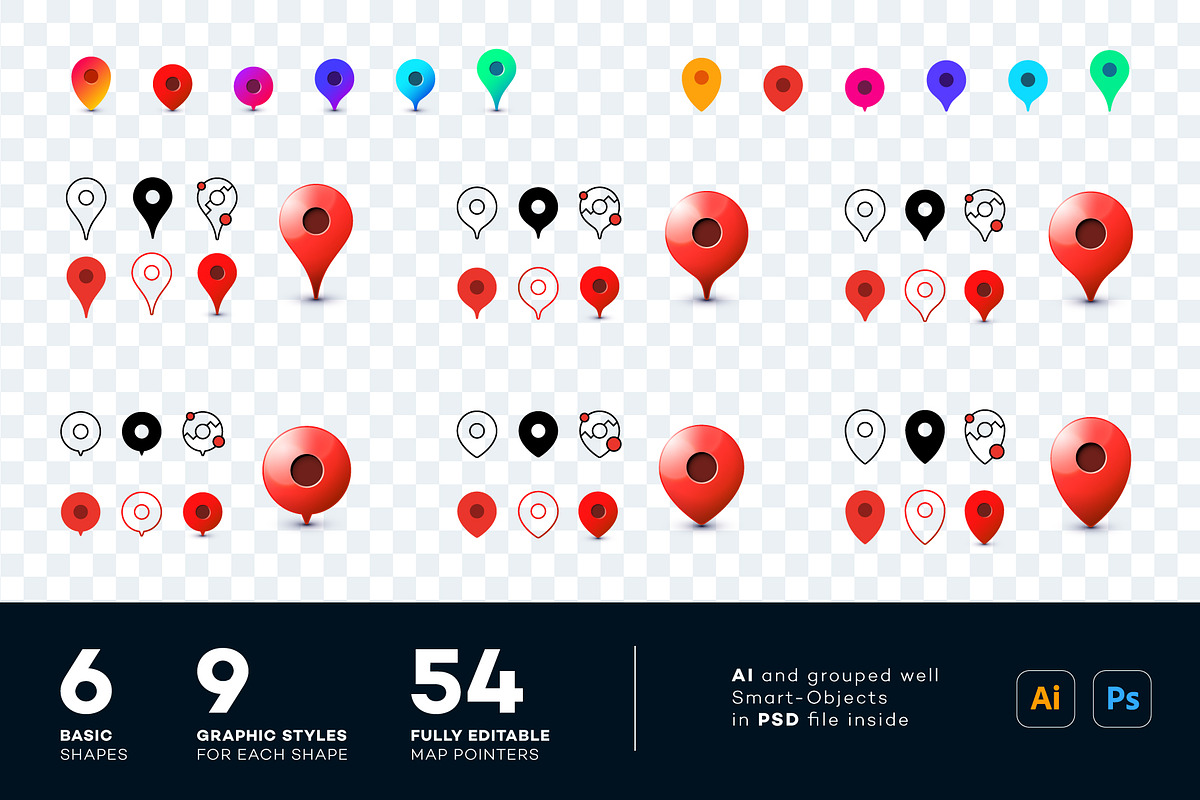 54 Vector Map Pointers, an Icon by Alexey Yarkin (Photo 2 of 3)
