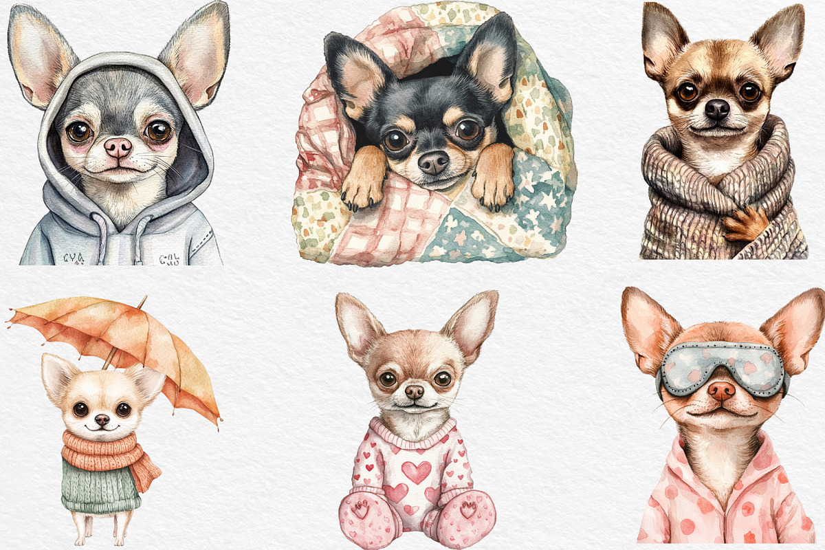 Cozy Chihuahua Clipart, an Illustration by Black Bird Studio (Photo 2 of 6)