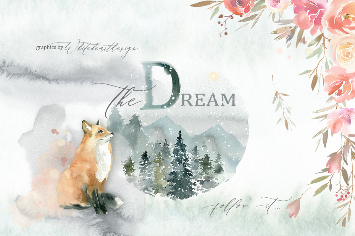 Dream - Fairy Watercolor Collection, an Animal Illustration by whiteheartdesign (Photo 1 of 18)