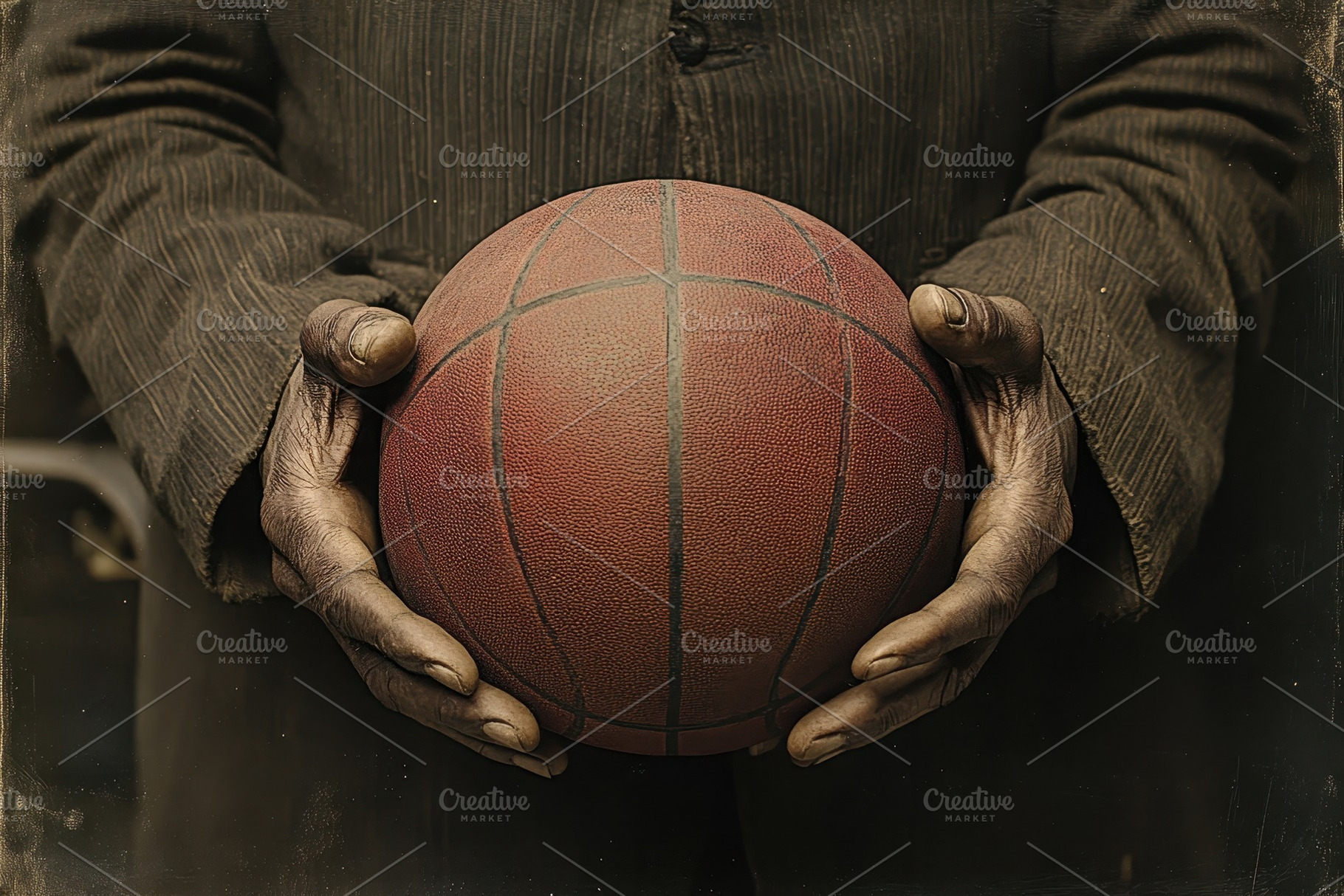 Male hands gripping a basketball, a Photo by Pavel_design