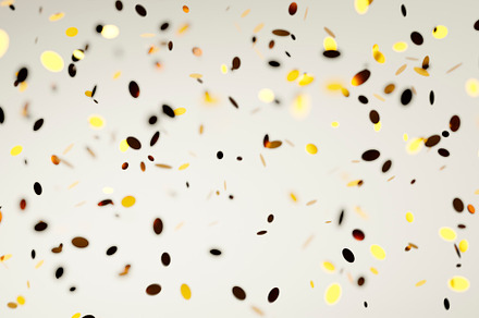 Golden confetti background. Shiny glitter confetti explosion for