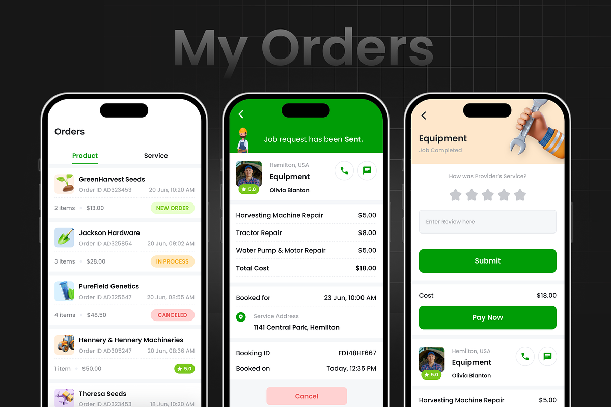 Farmer 2.0 Service & Product App, an UI Kit Template by Opus LabWorks (Photo 4 of 11)