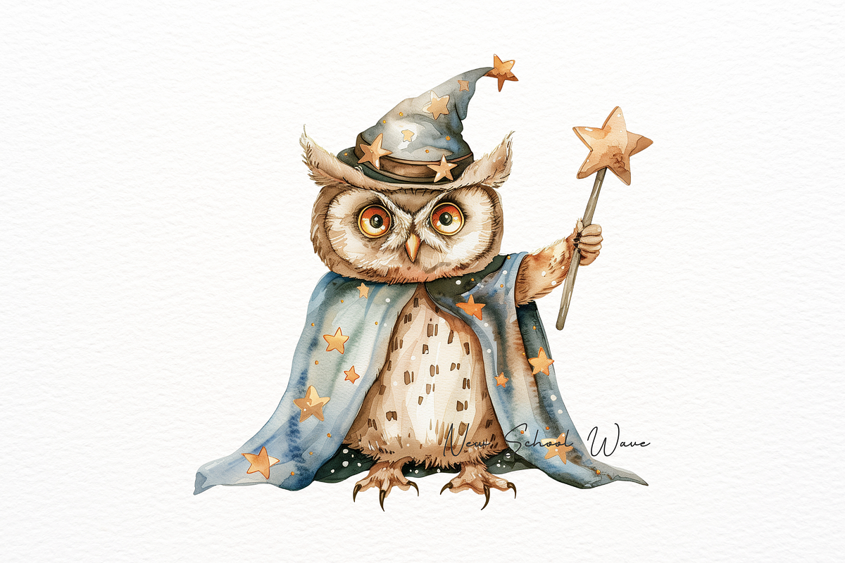 Watercolor Owl Clipart, an Animal Illustration by New-School-Wave (Photo 3 of 5)
